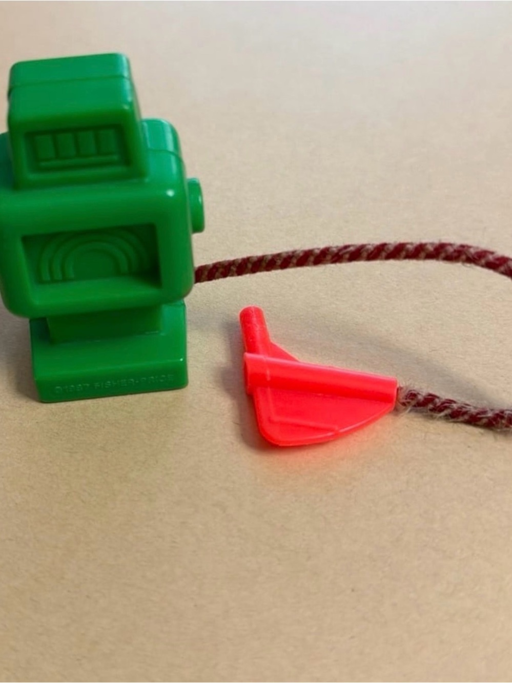 Vintage Fisher-Price Little People Green Gas Pump